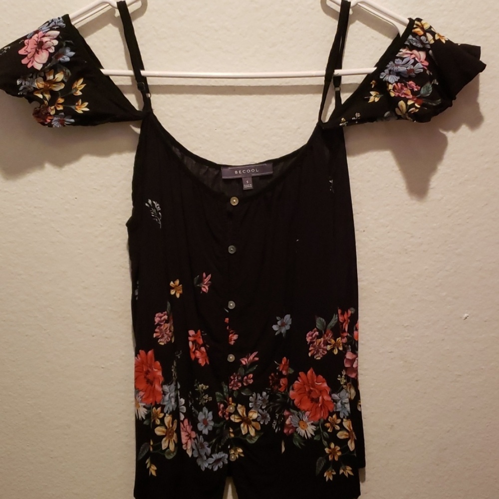 Summer tank top flowy button up